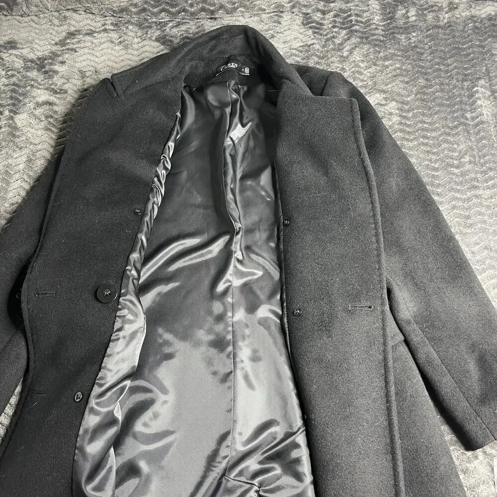 Lauren Ralph Lauren Black Wool Blend Long Coat Double Breasted Women’s Sz 6 NWT